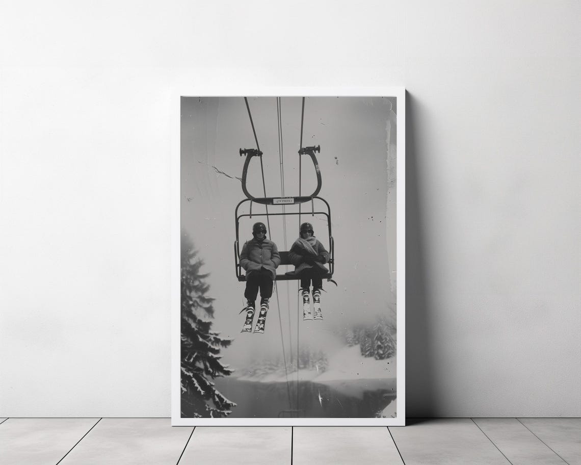 Vintage Ski Photo Print Art Vintage Ski Art Ski Home Decor Ski Poster Ski Lodge Wall Decor - Image 3