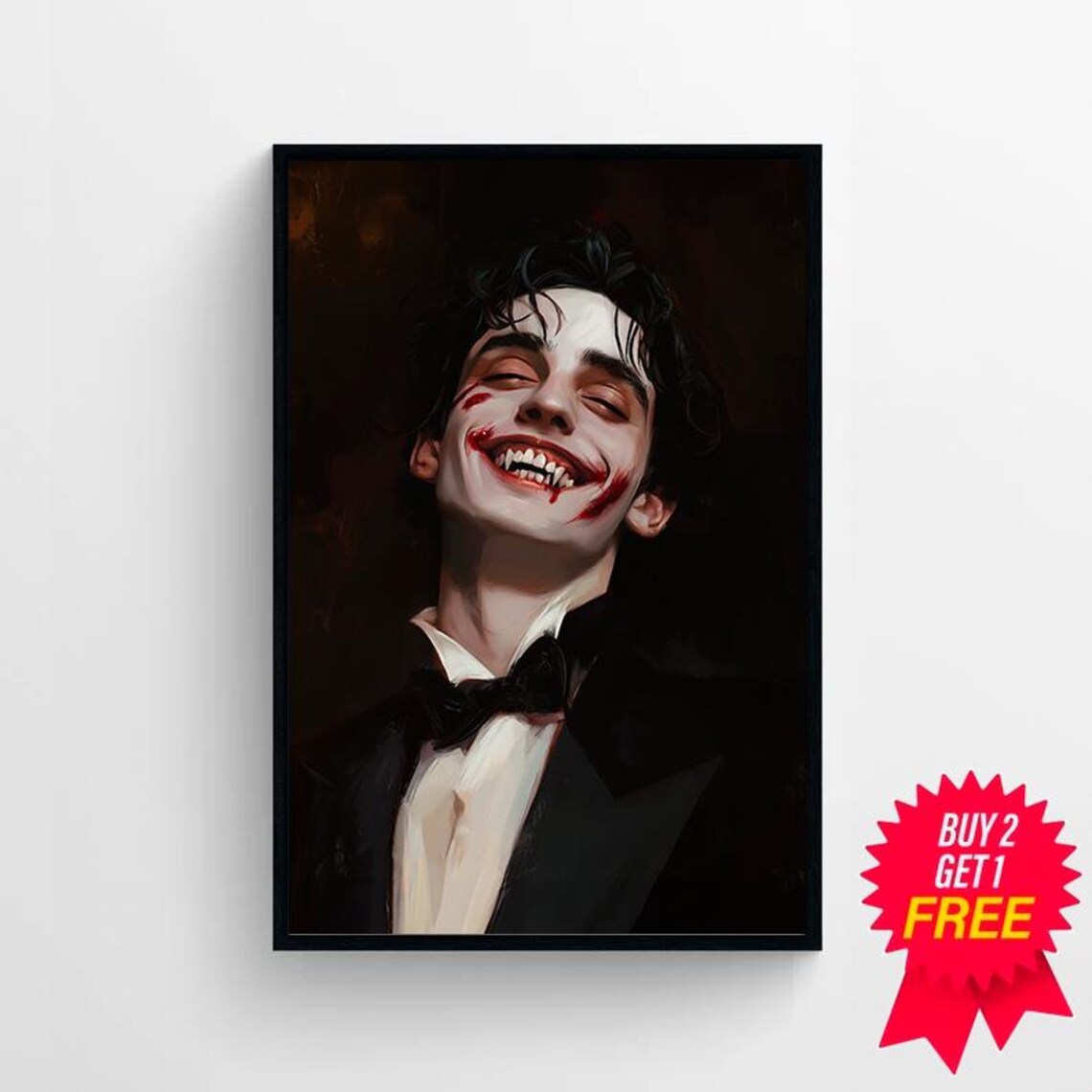 Laughing Vampire With Bloodied Grin In Dark Tuxedo Gothic Poster - Image 4