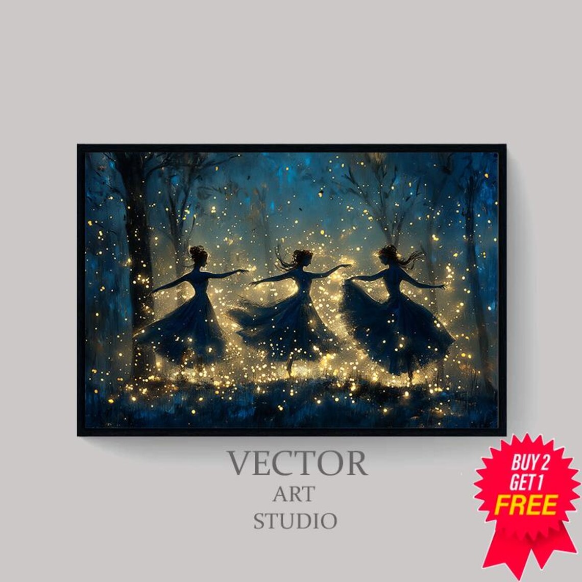 Fairies Vintage Wall Art Witchy Moody Wall Art Dark Art Cottagecore Girls Room Decor Girly Whimsical Wall Art - Image 4