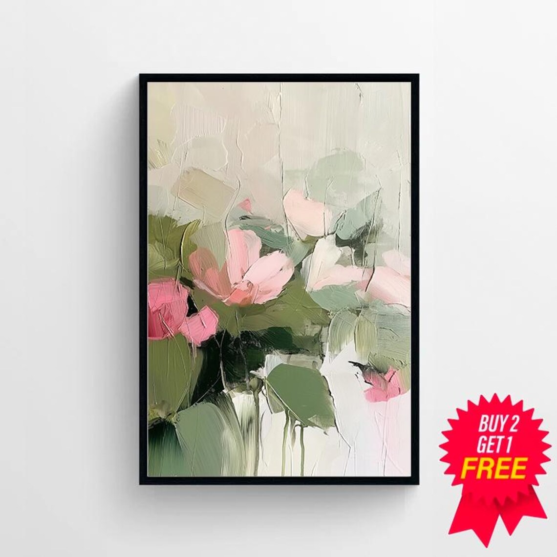 Sage Green Abstract Modern Painting, Hallway Decor - Image 4