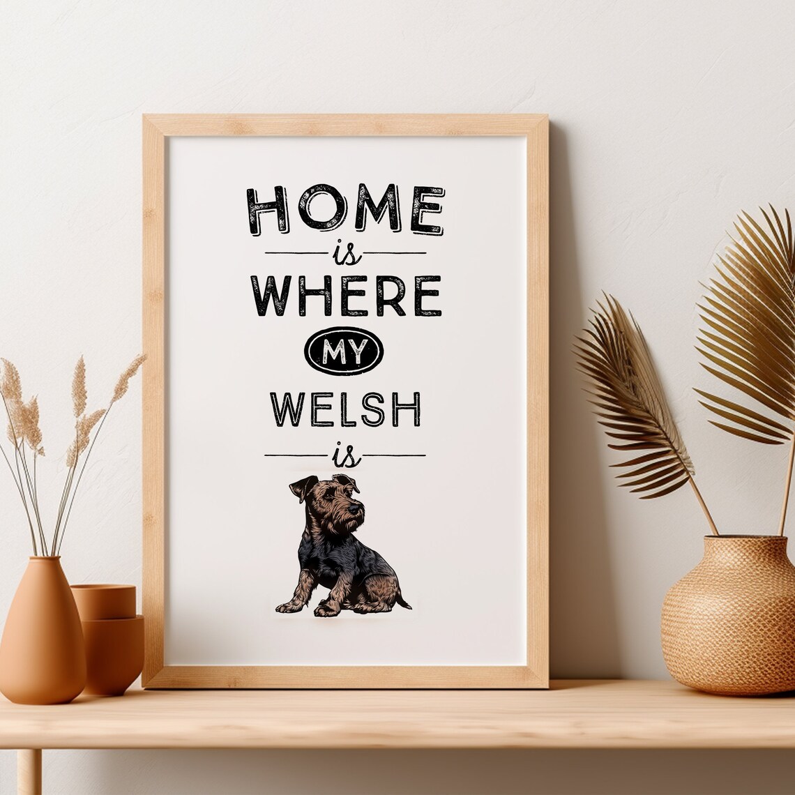 Welsh Dog Quote Home Is Where My Welsh Is Vintage Art Poster - Image 2