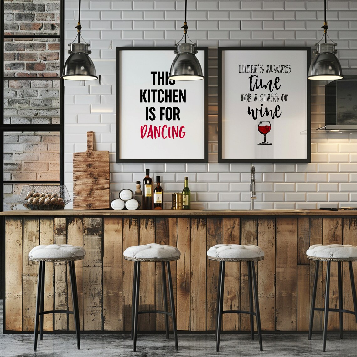 There's Always Time for a Glass of Wine Quote Poster for Kitchen Bar Decor - Image 2