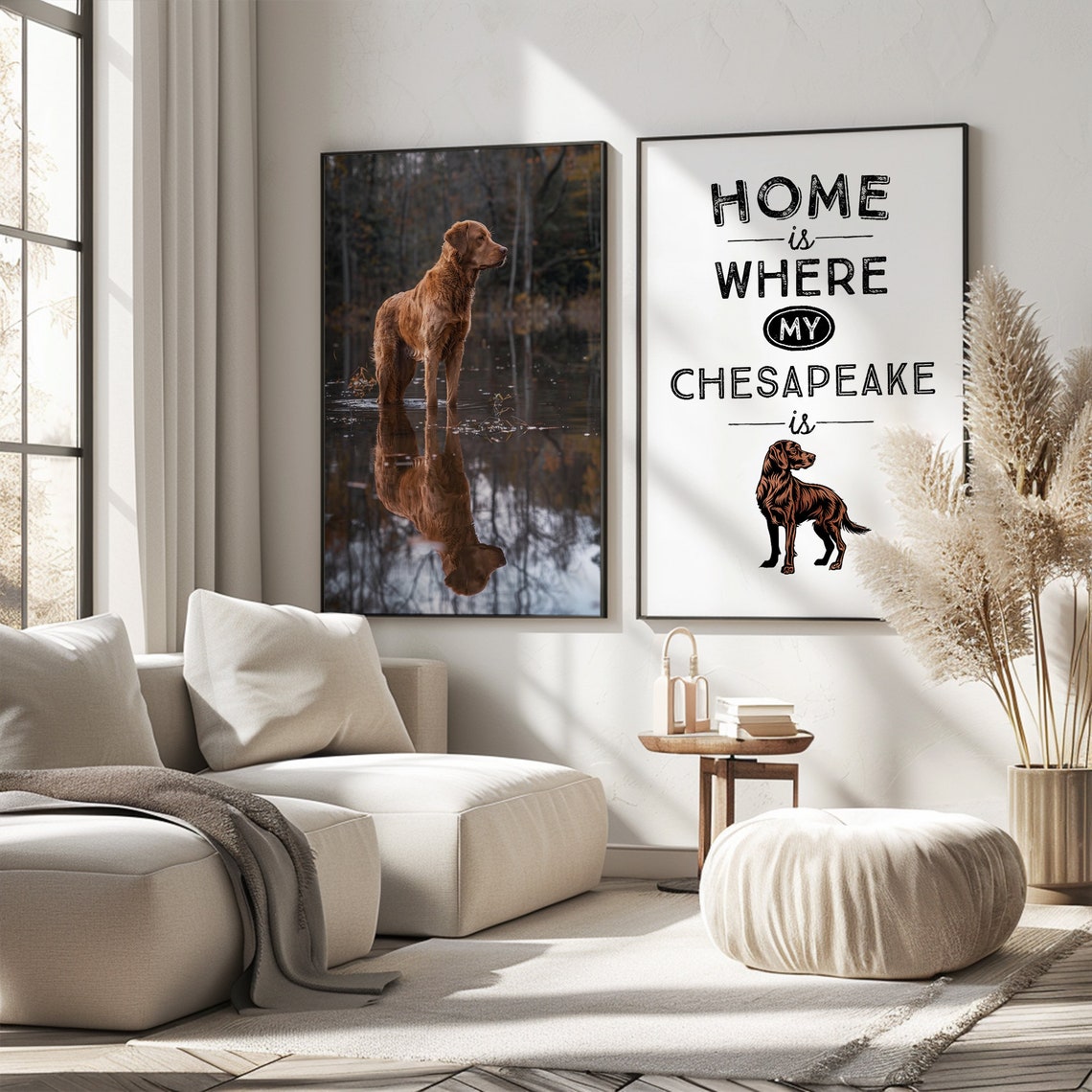 Home Is Where My Chesapeake Is Chesapeake Retriever Dog Quote Poster - Image 2