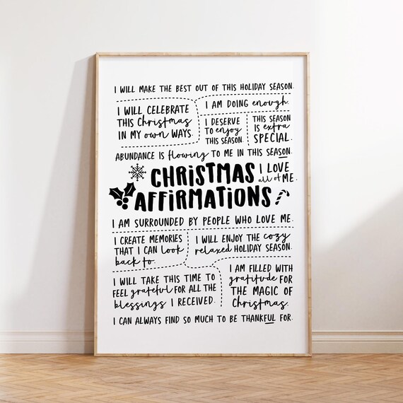 Christmas Affirmations Cozy Holiday Season Joyful Quotes Poster