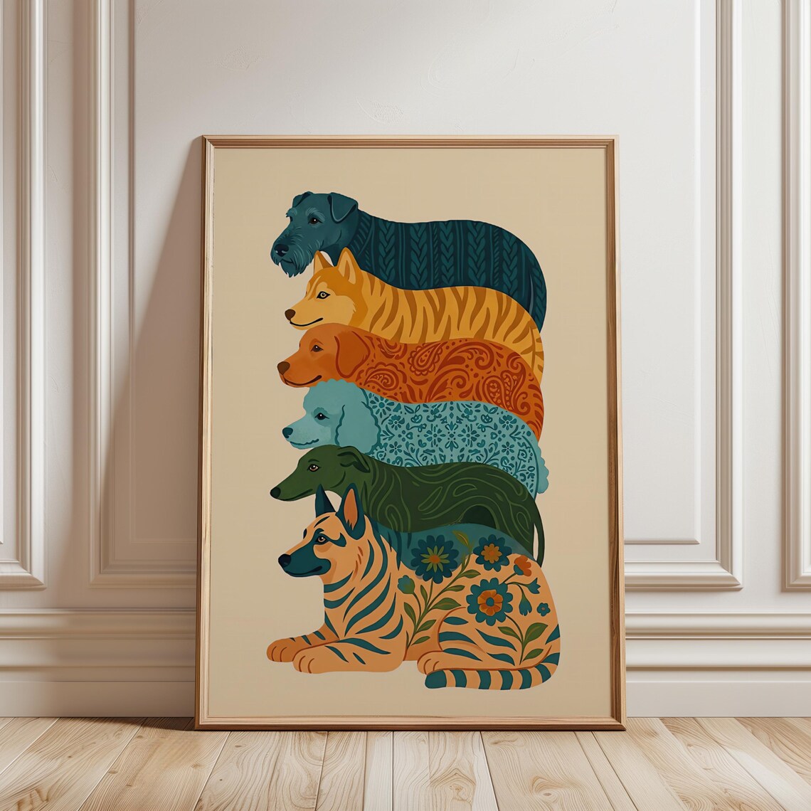 Colorful Pop Art Dog Poster Print, Nursery Decor