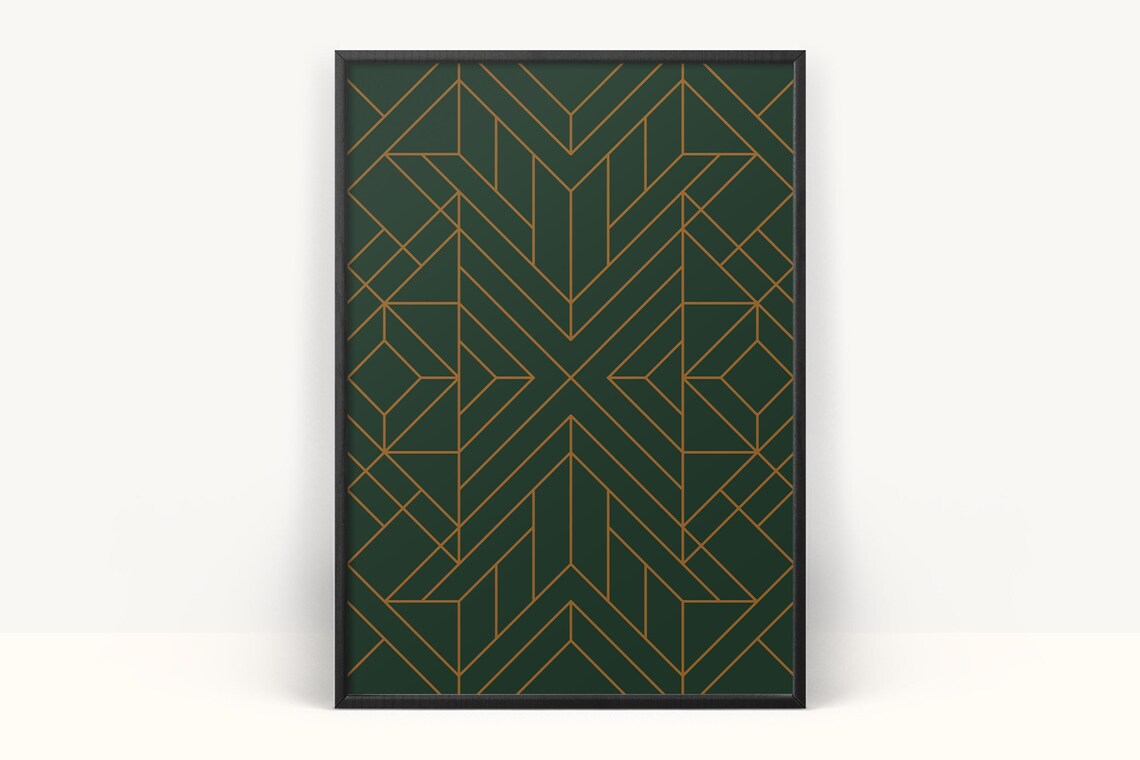 Art Deco Pattern Print, Minimalist Office Wall Art