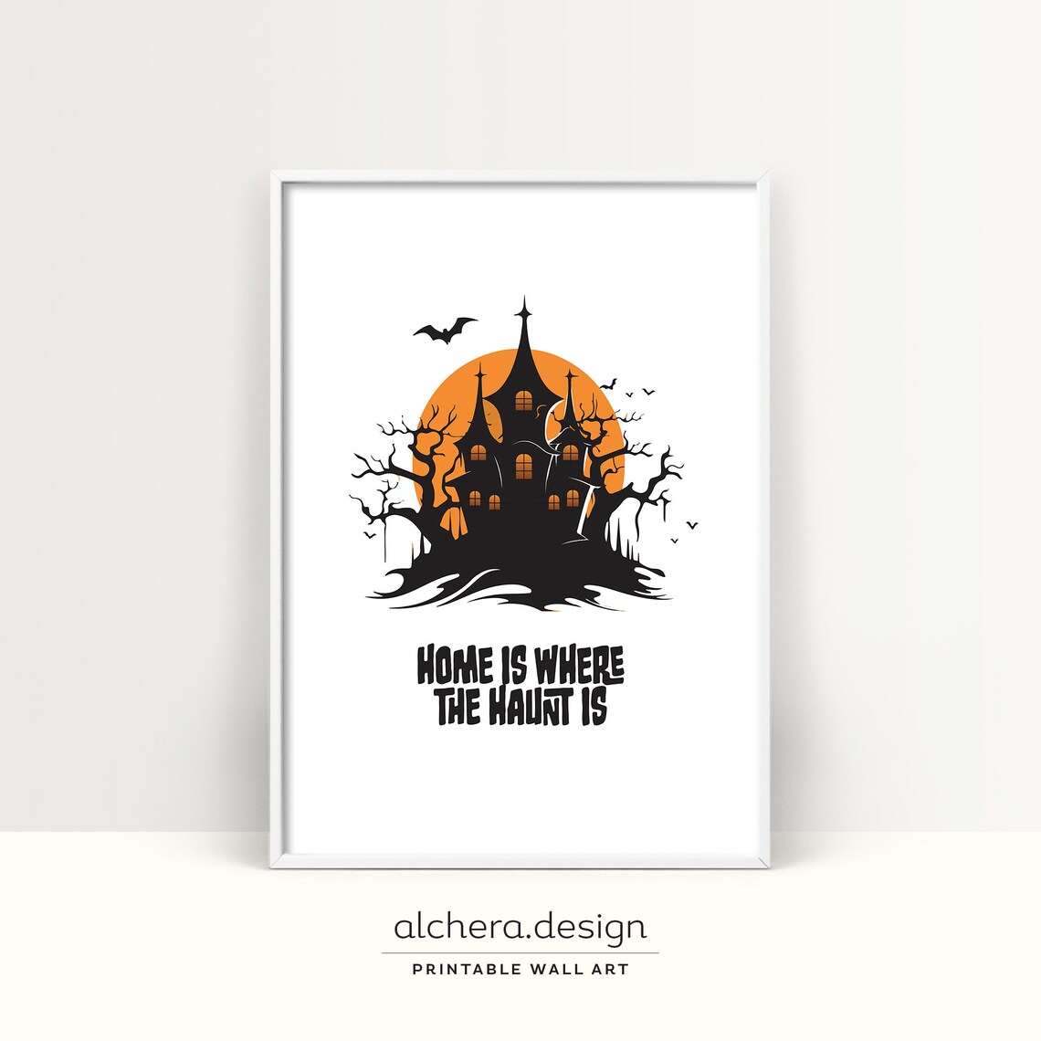 Home is Where the Haunt is Halloween Haunted House Art Poster