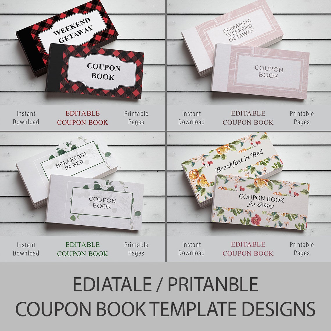 Coupon Book Editable PDF Preview Graphic Print Ready Instant Download - Image 2