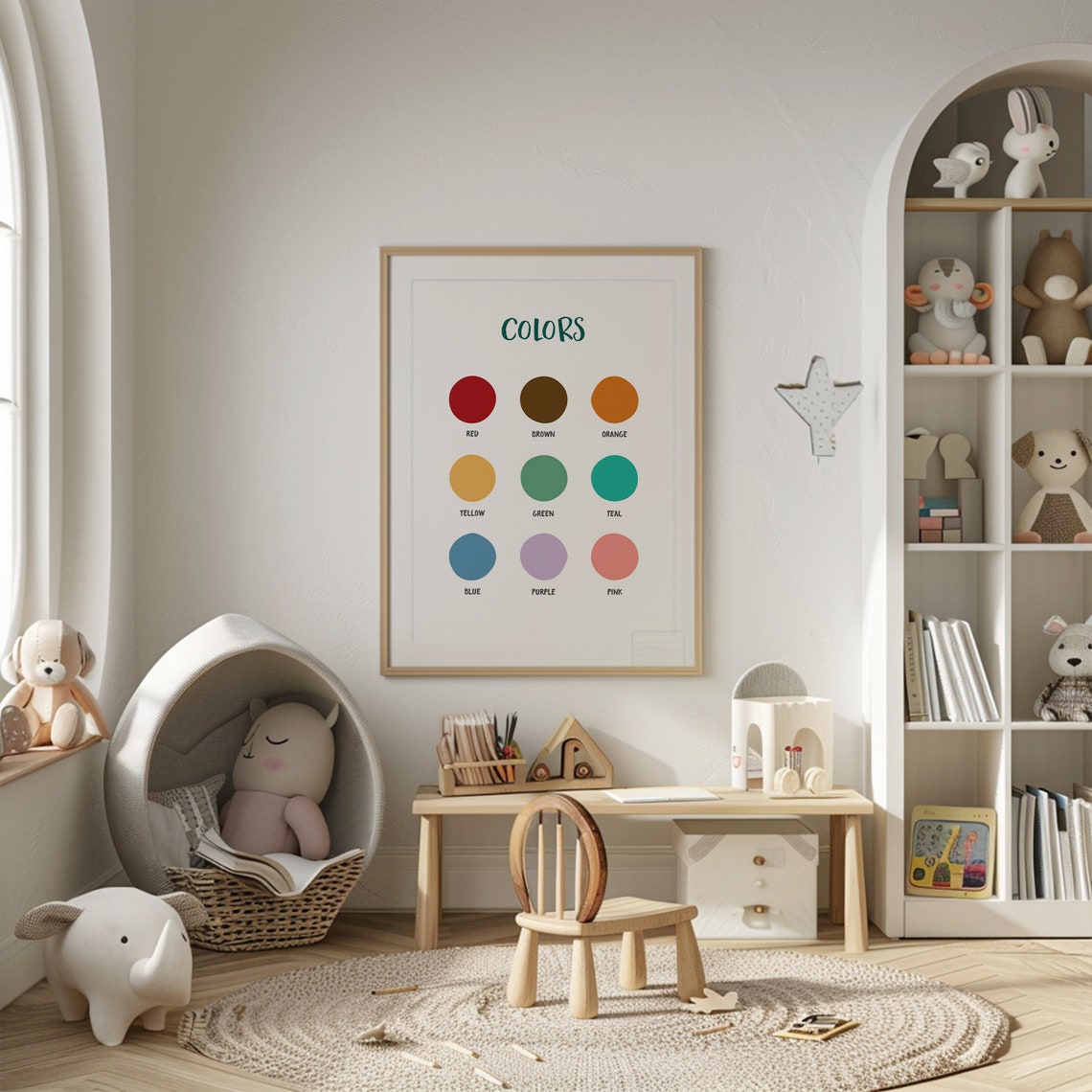 Colors Learning Chart Kids Educational Rainbow Decor Wall Art - Image 2