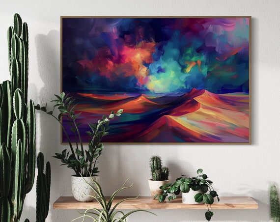 Vivid Dreamscape Psychedelic Of Colorful Clouds Abstract Mountain Art For Modern Home Decore And Expressionist Enthusiasts