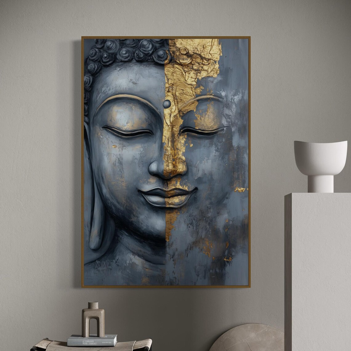 Modern Buddha Face Art Print, Zen Meditation Decor - Image 4