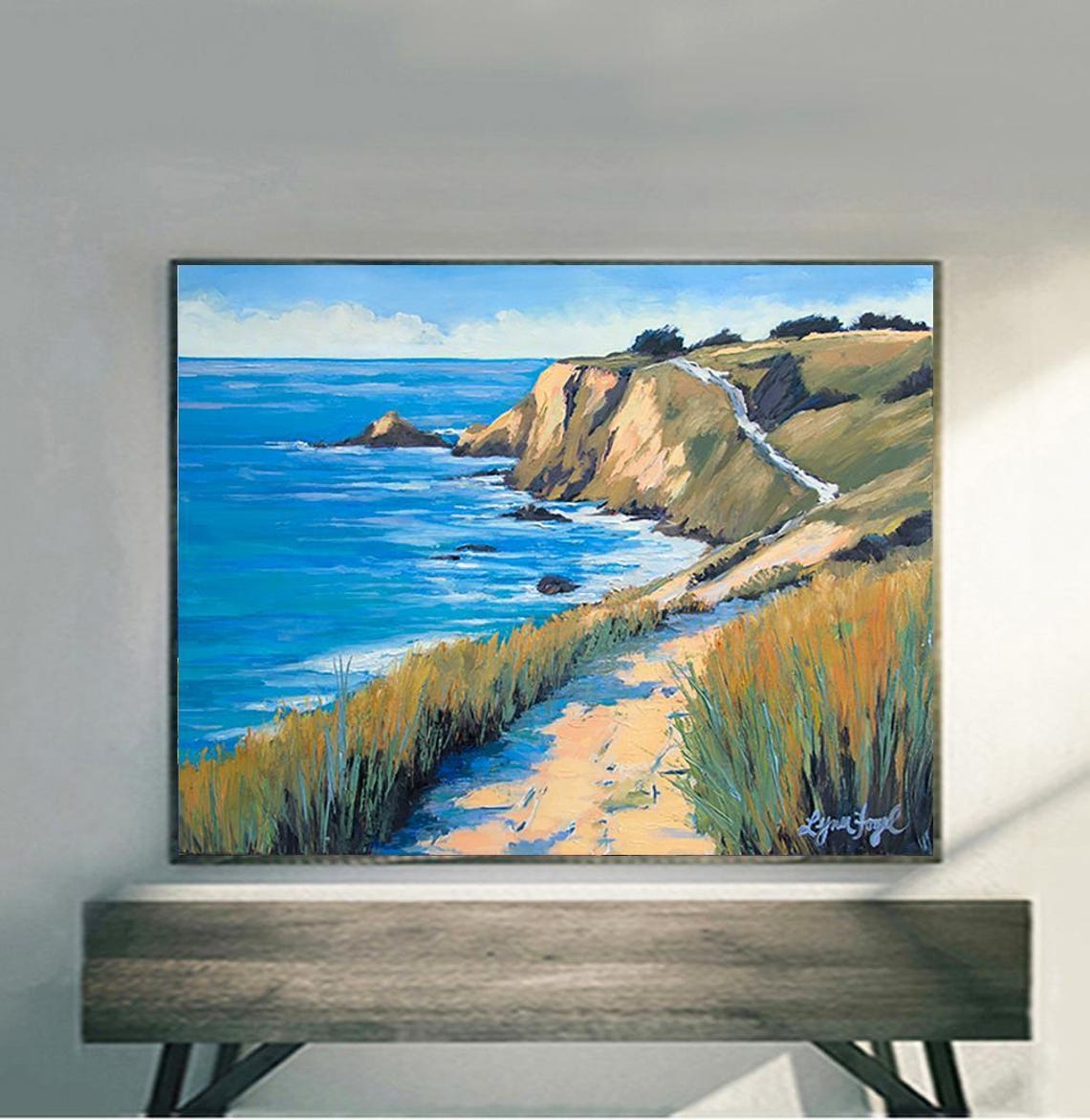 Big Sur Coastal Bluff Trail Ocean Overlook California Travel Poster
