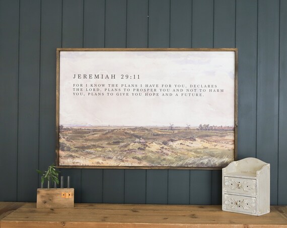 Jeremiah 29:11 Plans to Prosper Landscape Scripture Sign Poster