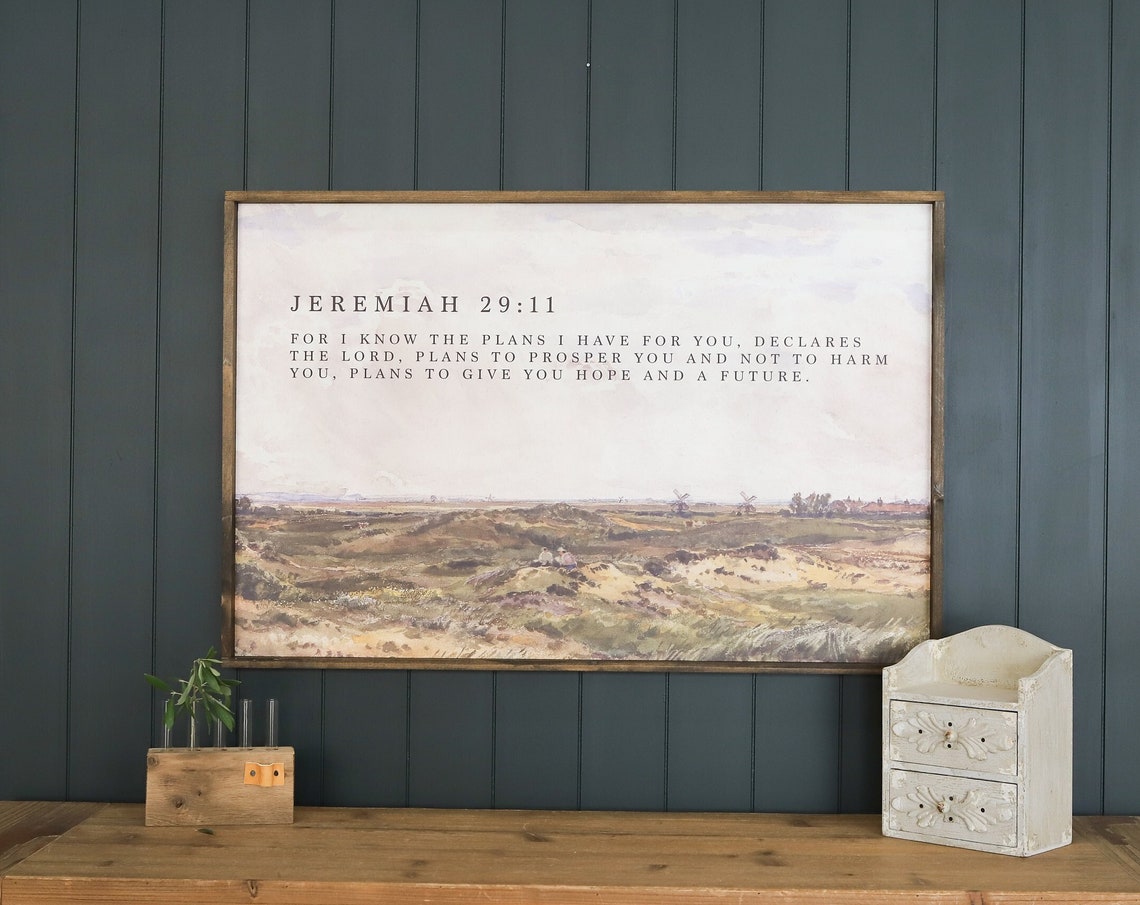 Jeremiah 29:11 Plans to Prosper Landscape Scripture Sign Poster