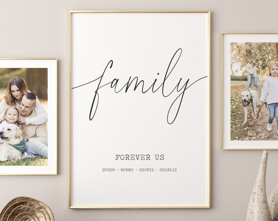 Custom Wall Decor Personalized Names Family Prints New Born Gift Living Room Decor Family Wall Art Custom Print Custom Sign