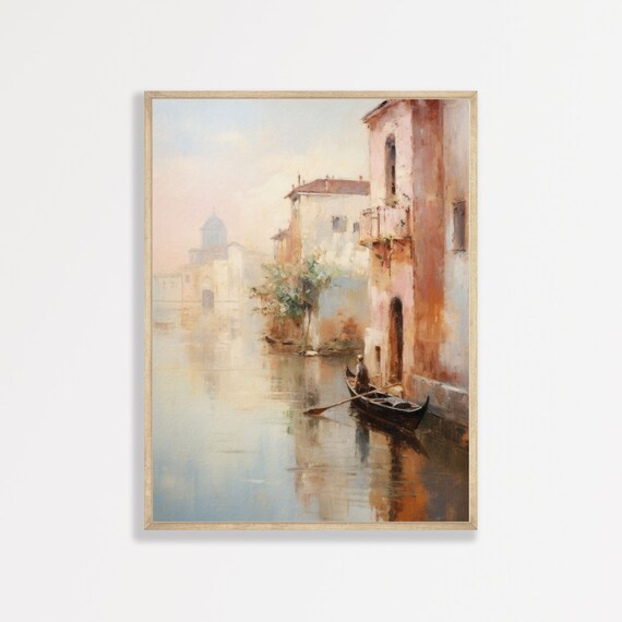 Muted Venice Retro Italy Apartment Travel Poster