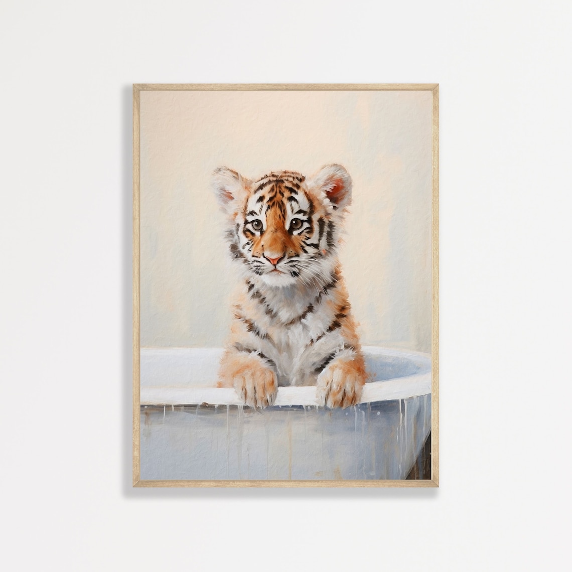 Tiger Retro Nursery Art Print, Vintage Animal Decor