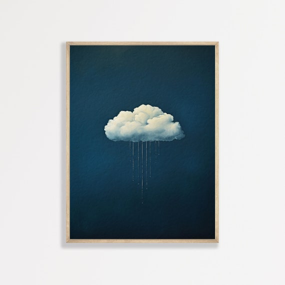 Abstract Cloud Print Modern Wall Art Maximalist Decor Minimal Dark Art Print P 739
