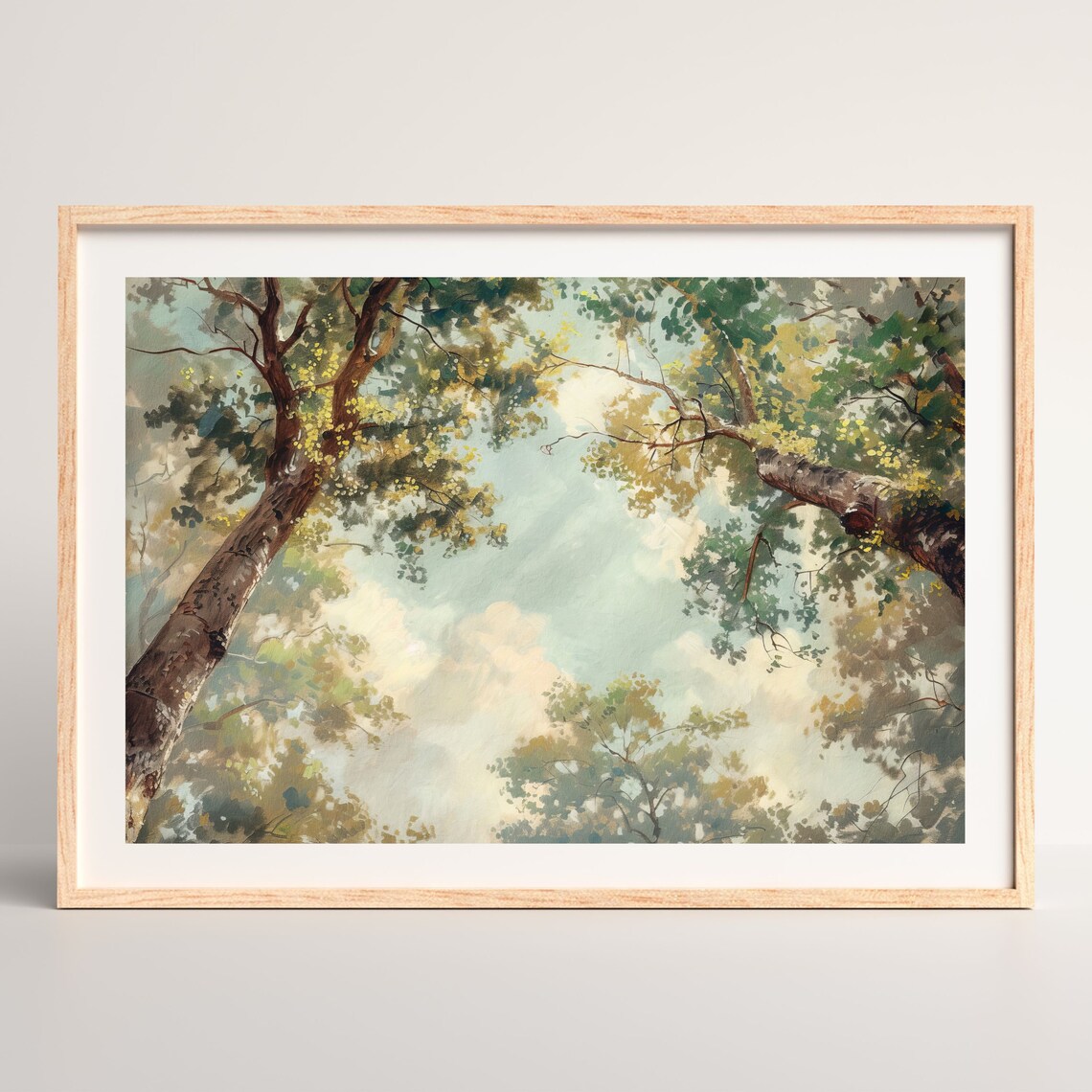 Vintage Tree Countryside Oil Painting, Farmhouse Art Print - Image 2