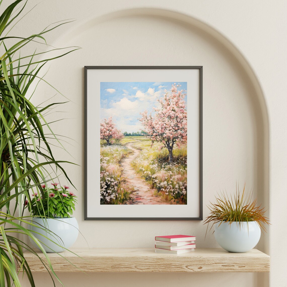 Countryside Spring Landscape, Retro Vintage Art Print - Image 2
