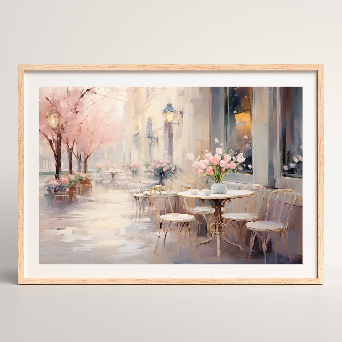Spring Cafe Vintage European Retro Minimalist Art Print - Image 2