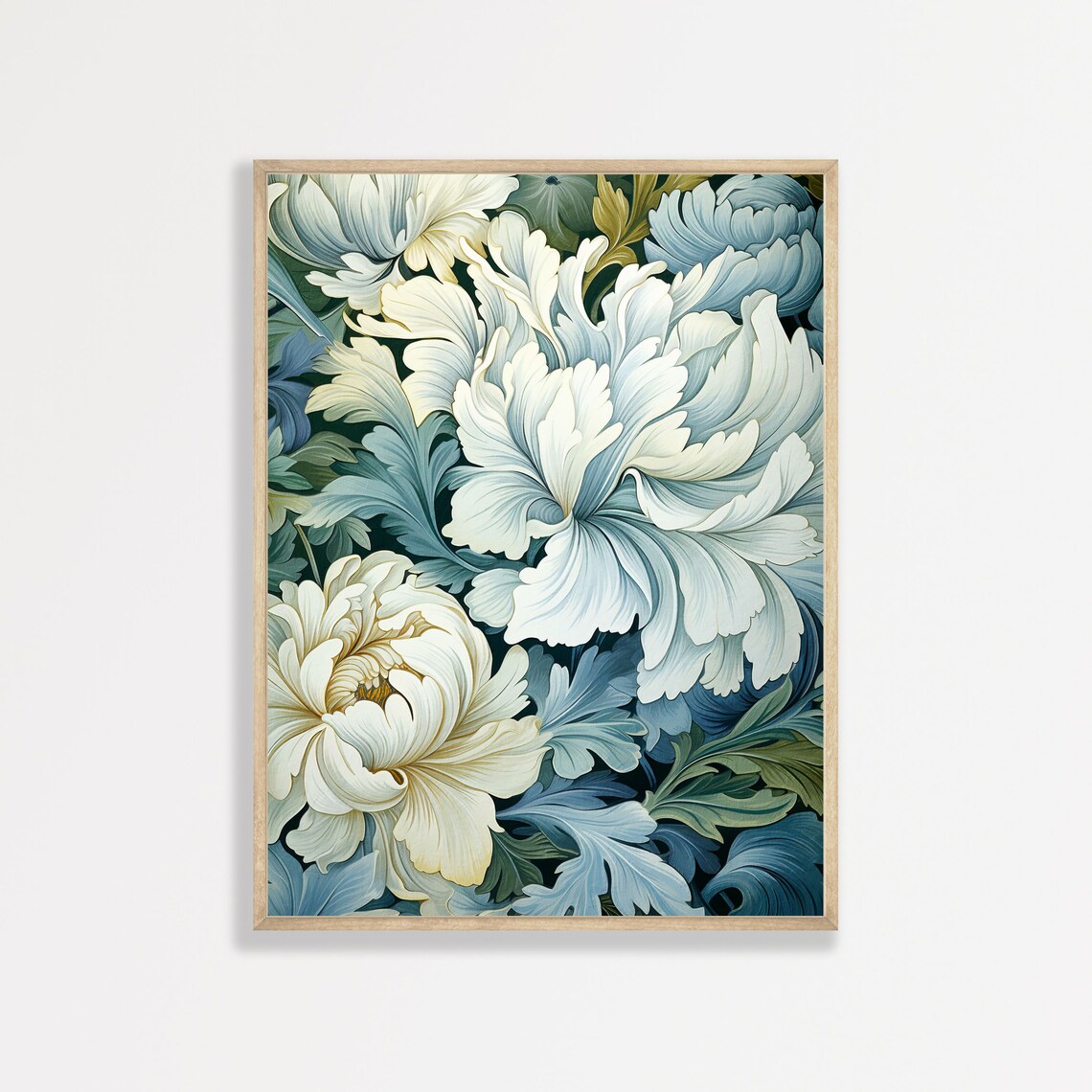 William Morris-Inspired Vintage Floral Poster Print
