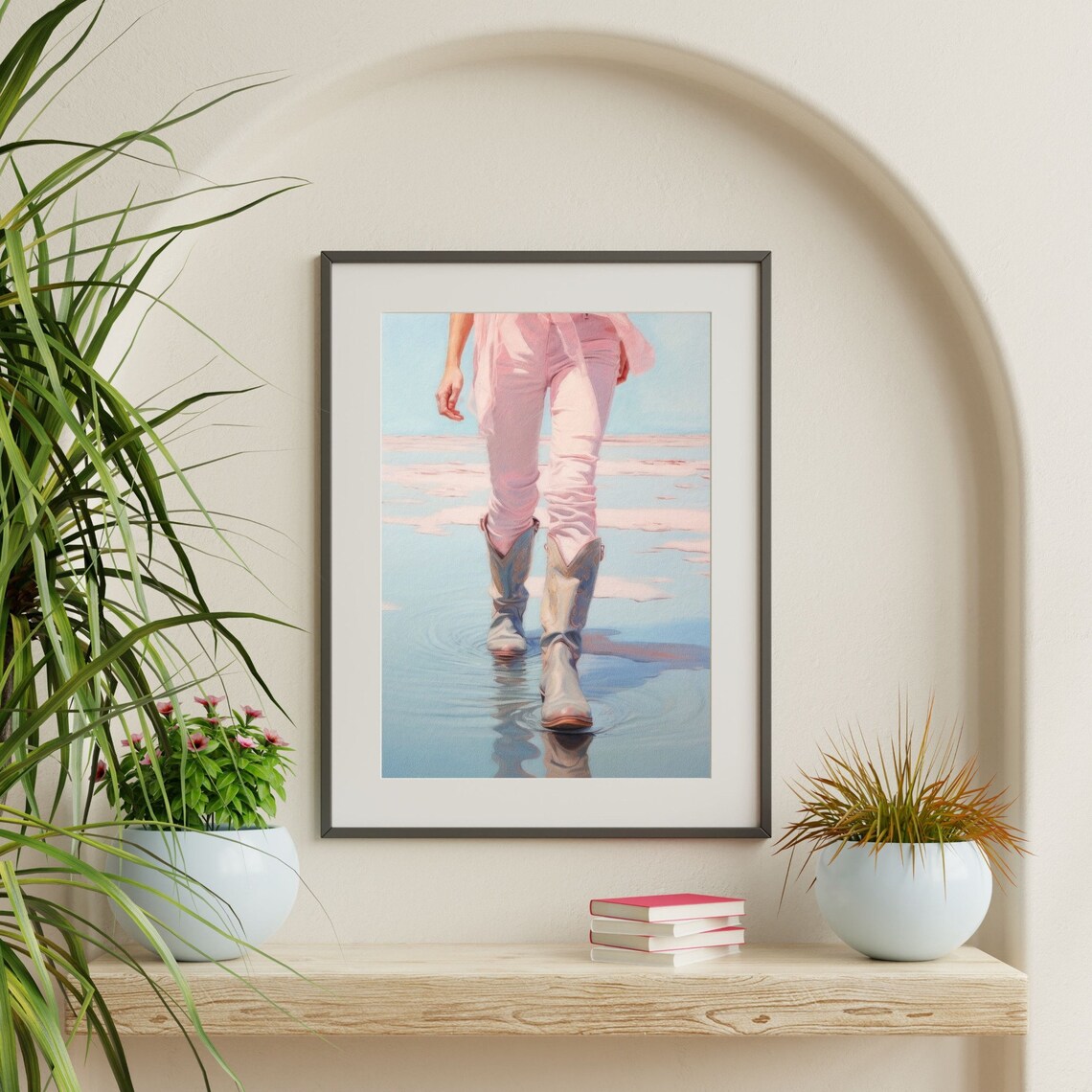 Cowgirl Boots Retro Art Print, Girly Country Decor - Image 2