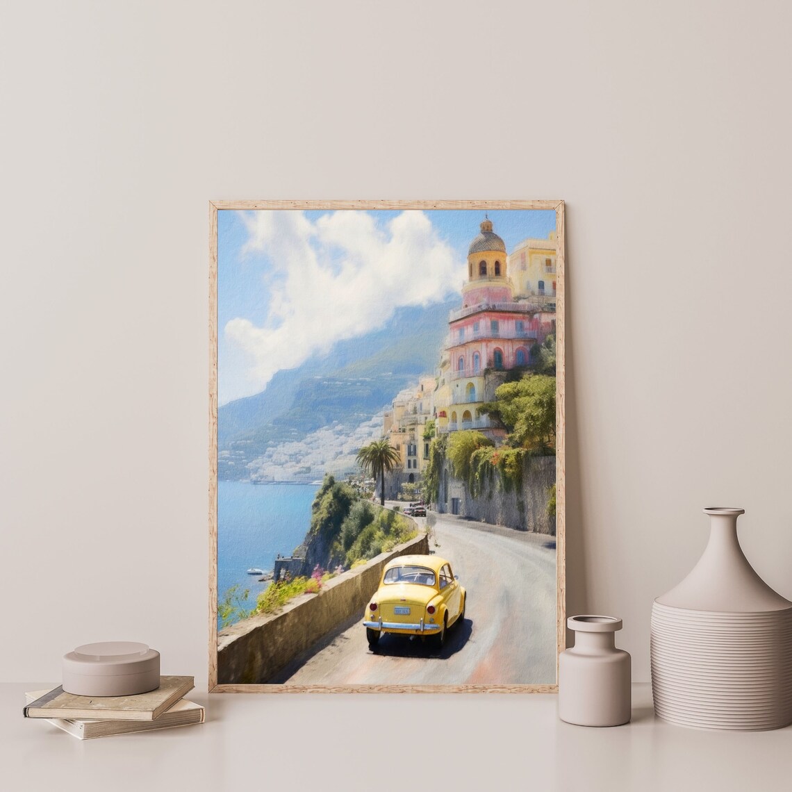 Italy Coastal Retro Italian Landscape Art Print - Image 2
