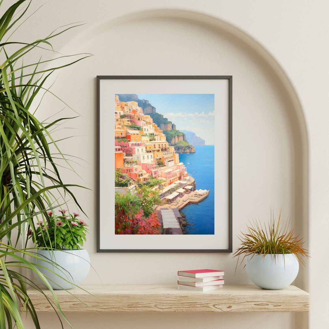 Amalfi Coast Vintage Italian Landscape Art Print - Image 2