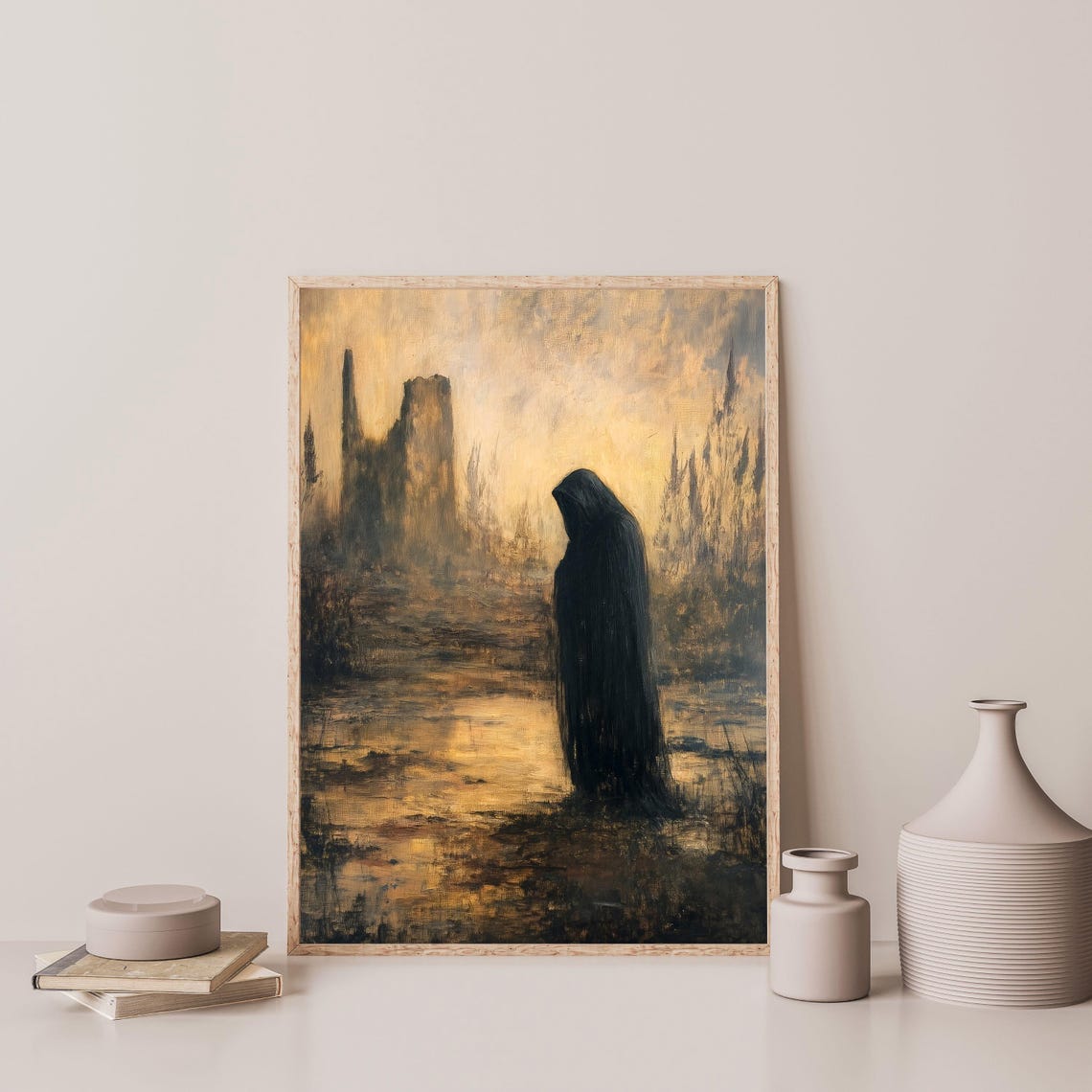 Spooky Painting Vintage Moody Macabre Wall Art Antique Dark Academia Decor Living Room Apartment Print 1031 - Image 3