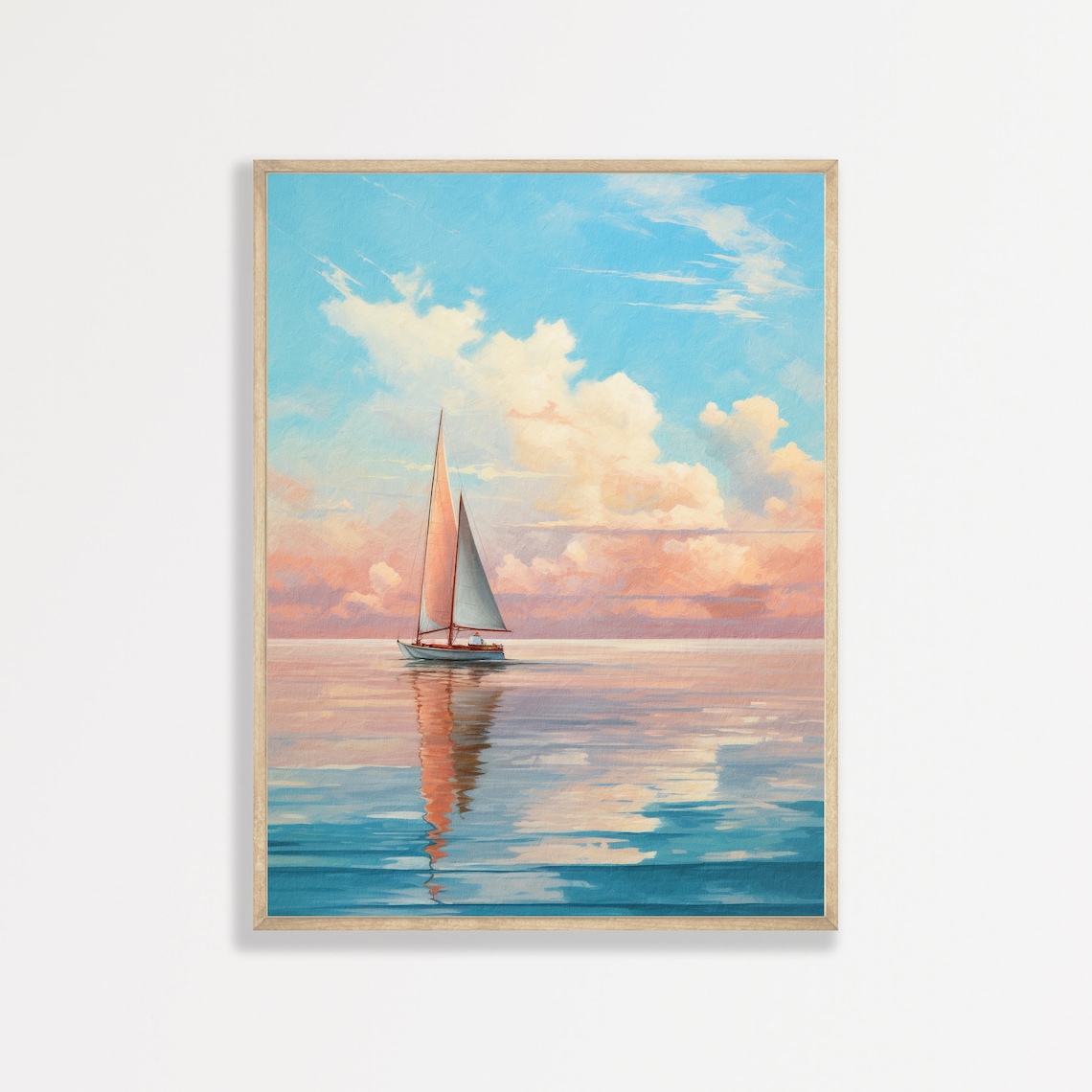 Retro Sailboat Print Vintage Coastal Wall Art Antique Nautical Art Print Ocean Beachy Seascape Wall Decor P 671