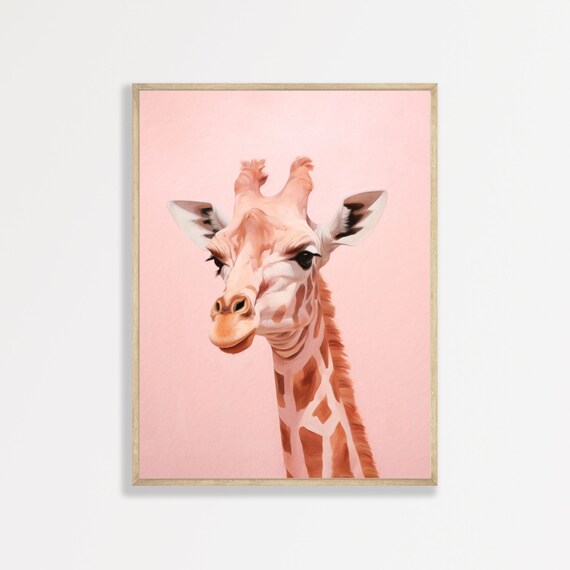 Pastel Giraffe Retro Preppy Animal Art Print