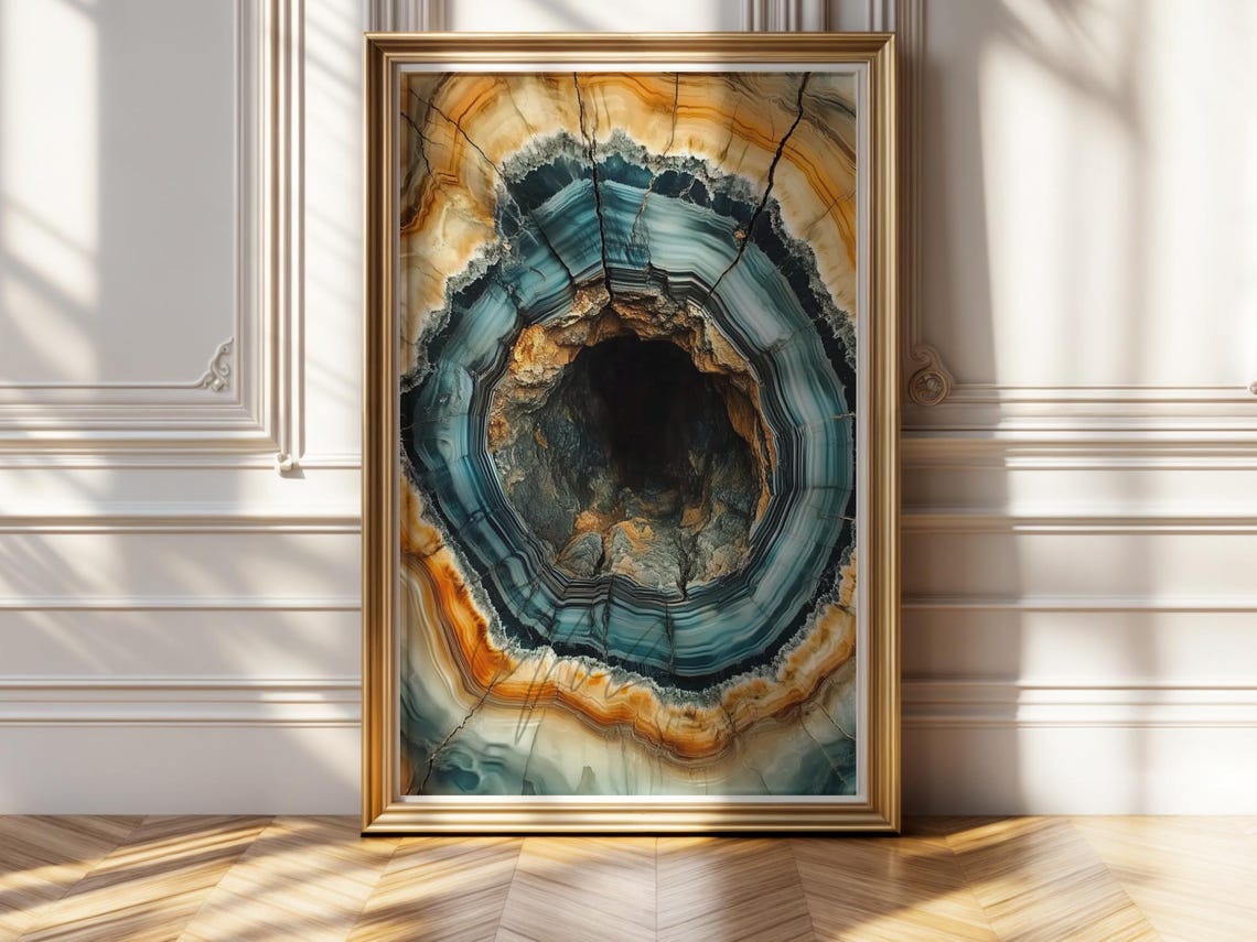 Modern Tree Rings Wall Art Artful Earthtones Print Earthtone Wall Art Decor Nature Inspired Earthtones Art Prints - Image 3