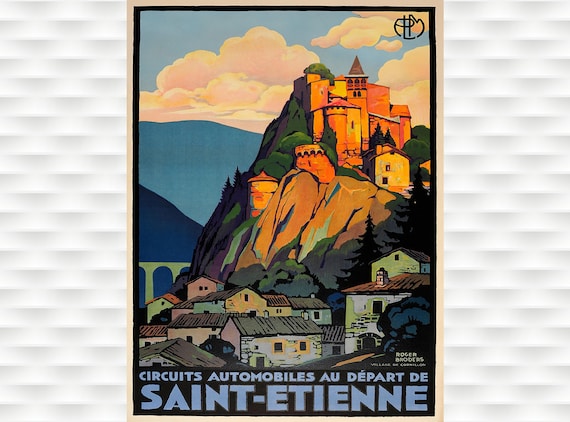 Circuits Automobiles au Depart de Saint Etienne Broders Poster