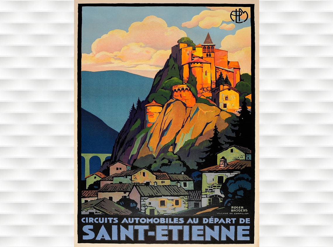 Circuits Automobiles au Depart de Saint Etienne Broders Poster