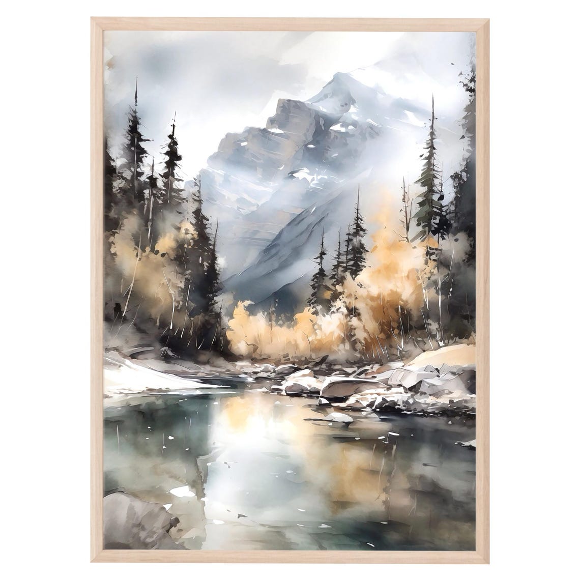 Banff National Park Canada Teal Alpine Lake Snowy Peaks Poster