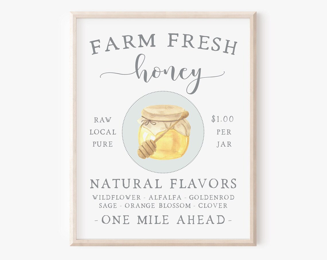 Farm Fresh Honey Summer Farmhouse Kitchen Art Print
