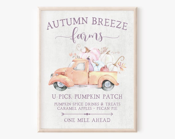 Instant Pumpkin Truck Nostalgic Fall Art Print
