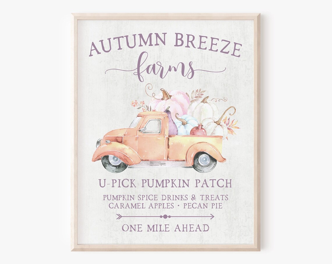 Instant Pumpkin Truck Nostalgic Fall Art Print