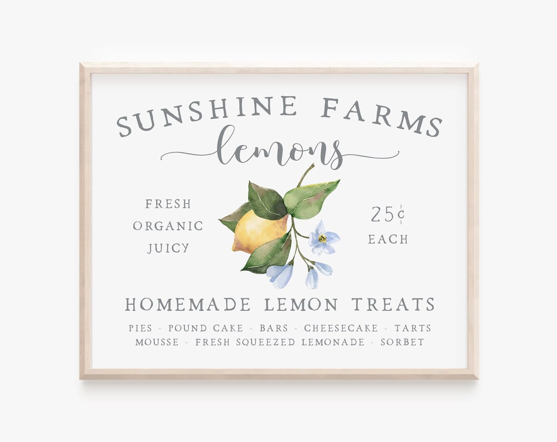Farm Fresh Lemons Summer Kitchen Art Print