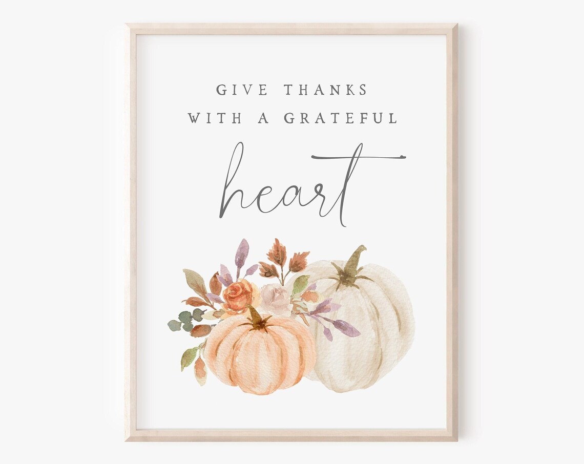 Give Thanks With a Grateful Heart Farmhouse Art Print