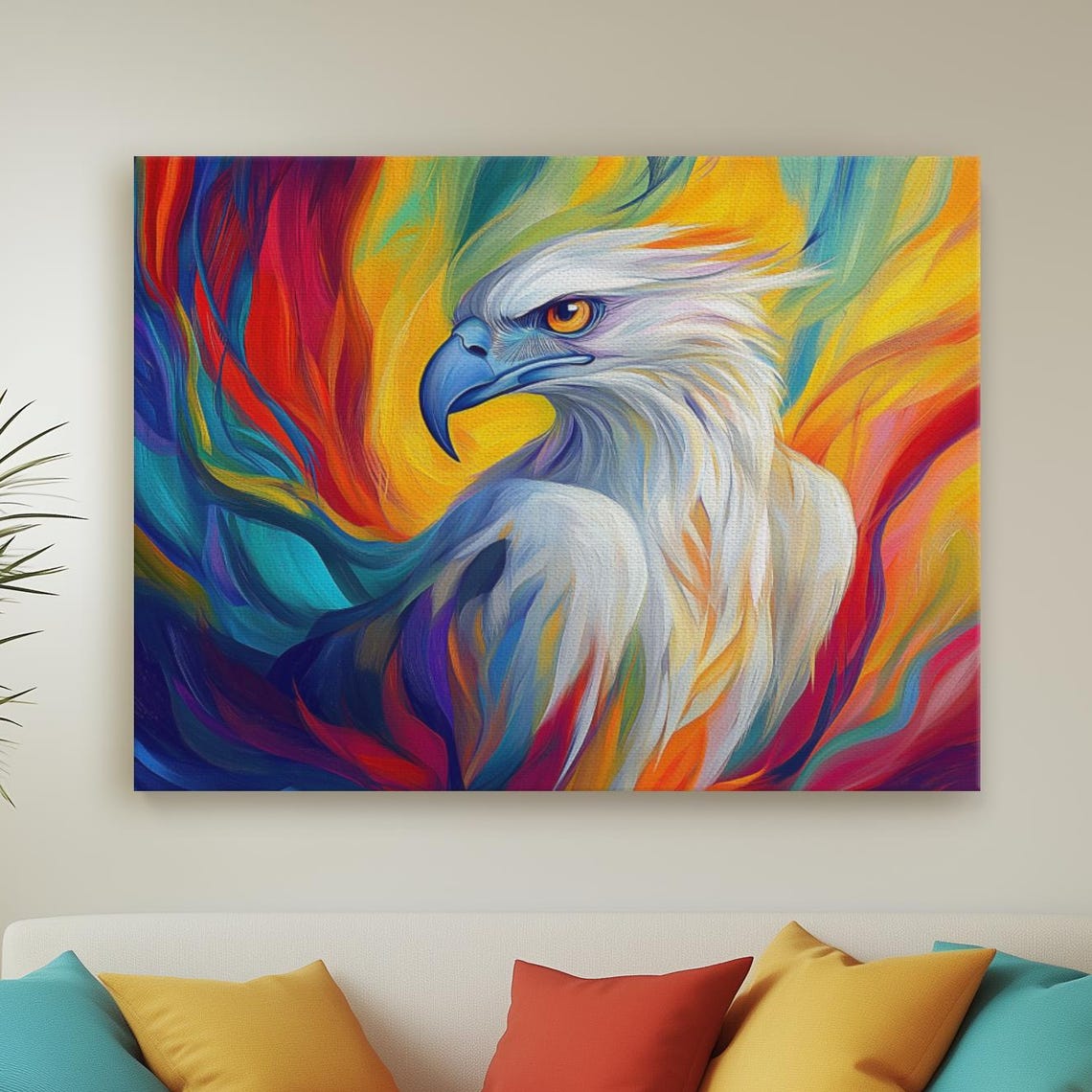 Majestic Eagle Abstract Flowing Colorful Brushstrokes Poster