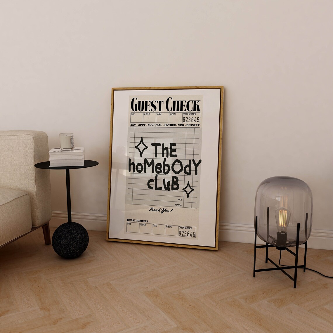 Guest Check The Homebody Club Retro Art Print - Image 2