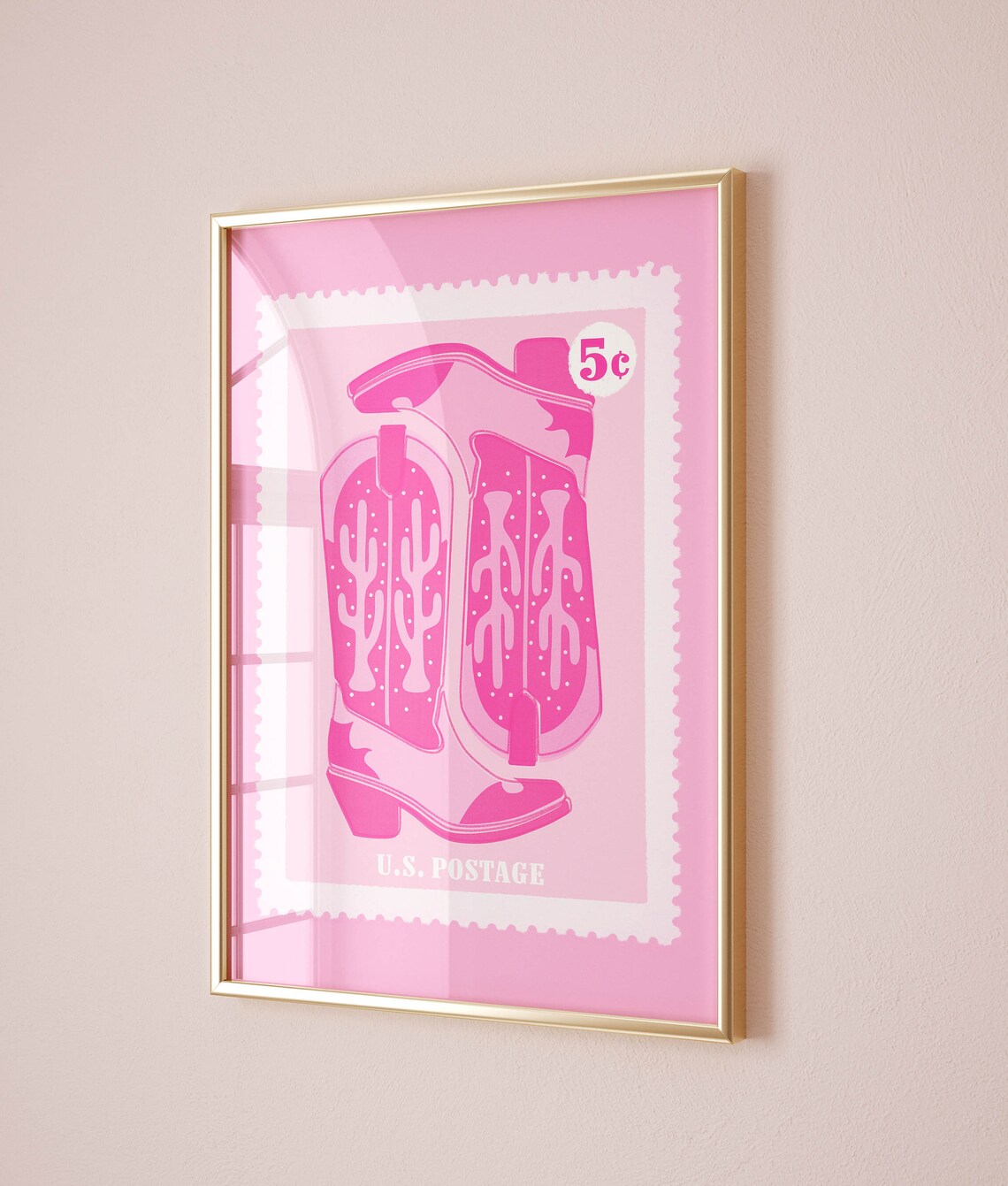 Cowgirl Poster, Pink Western Aesthetic Art Print