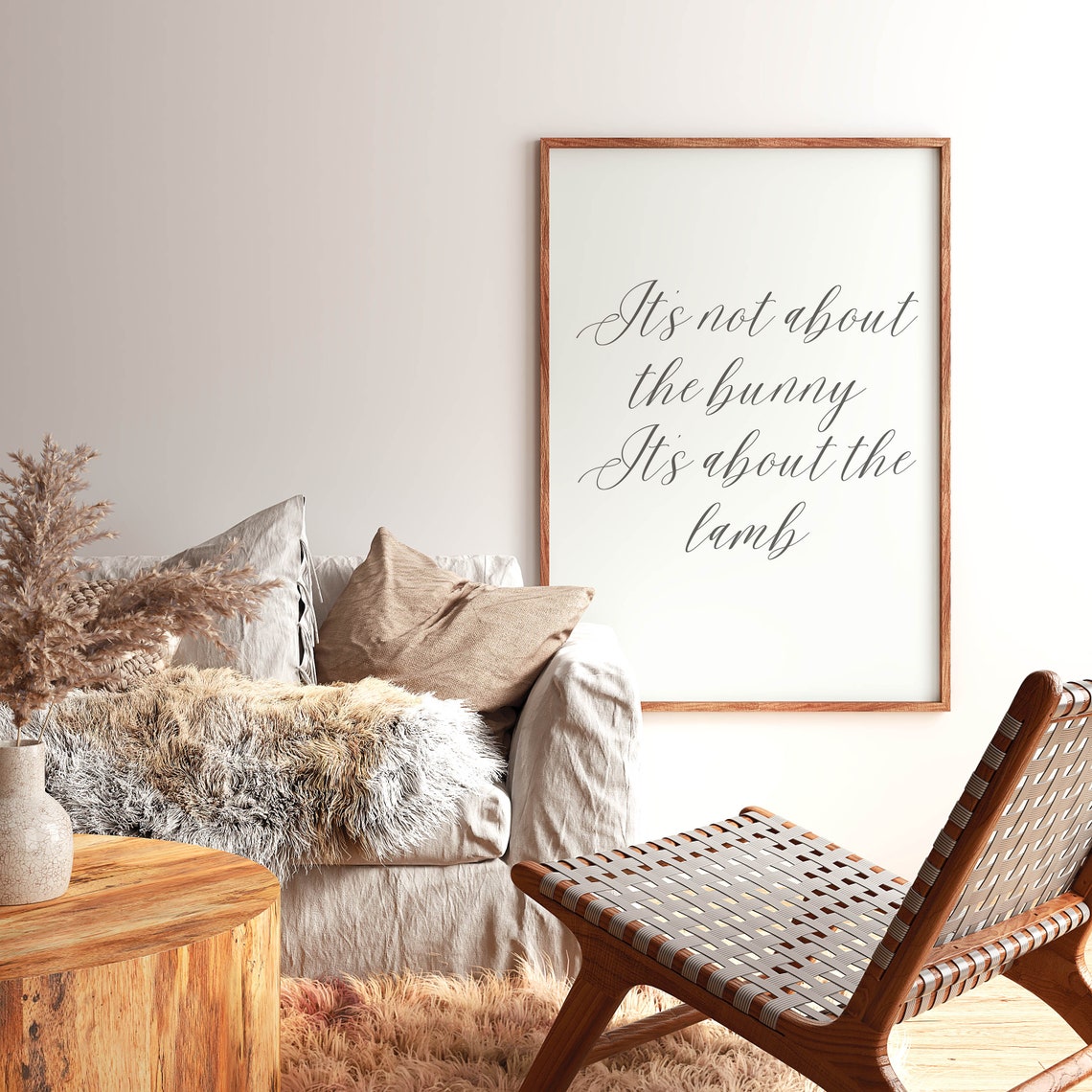 Its Not About The Bunny Its About The Lamb Faith Easter Poster - Image 2