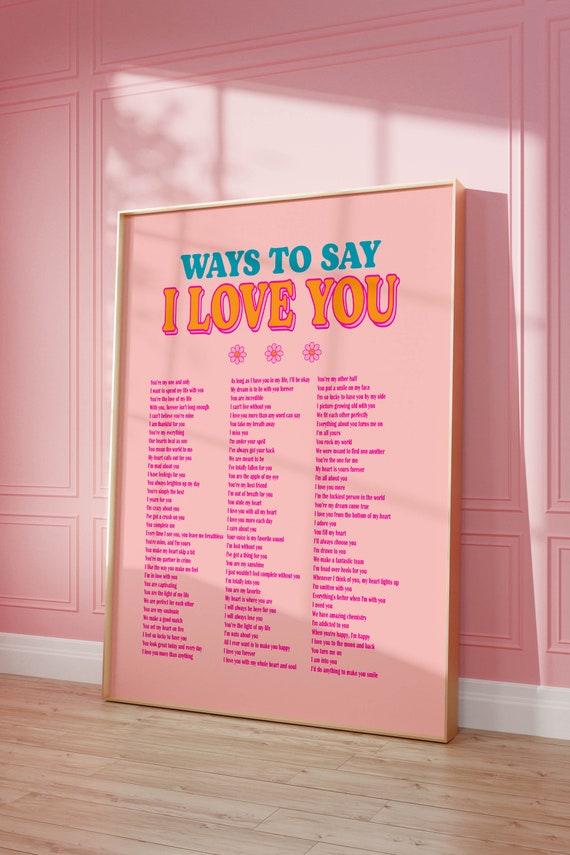 Ways To Say I Love You, Preppy Maximalist Art Print