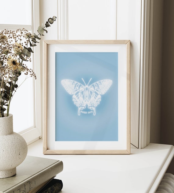 Aura Poster, Preppy Dorm Zen Butterfly Art Print