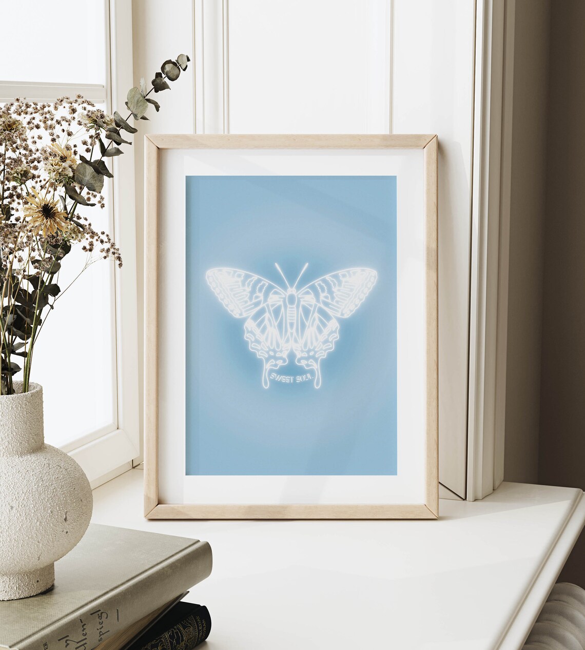 Aura Poster, Preppy Dorm Zen Butterfly Art Print