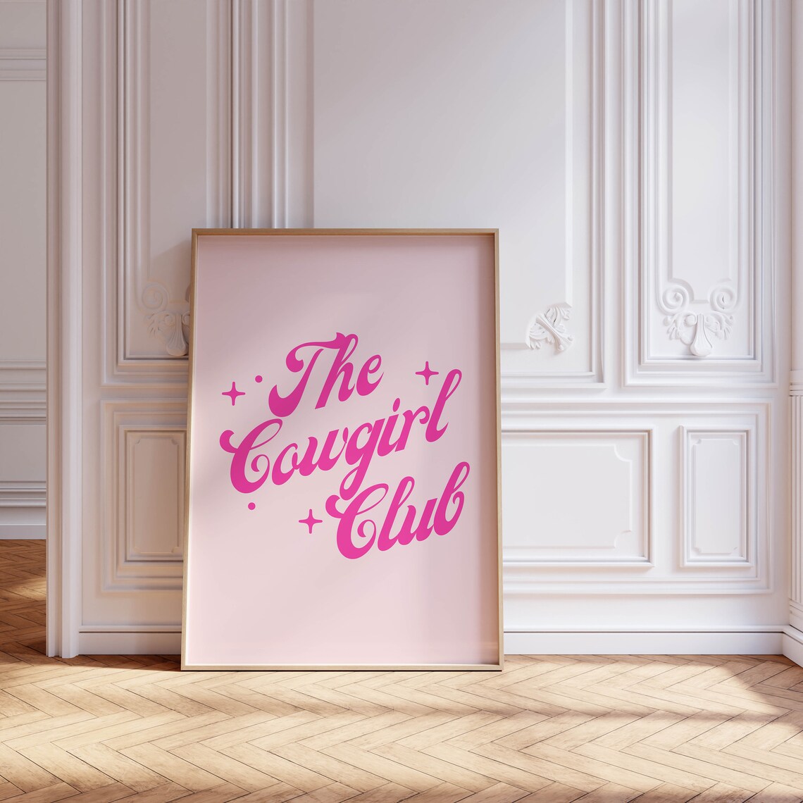 Pink Cowgirl Western Decor Retro Art Print - Image 2