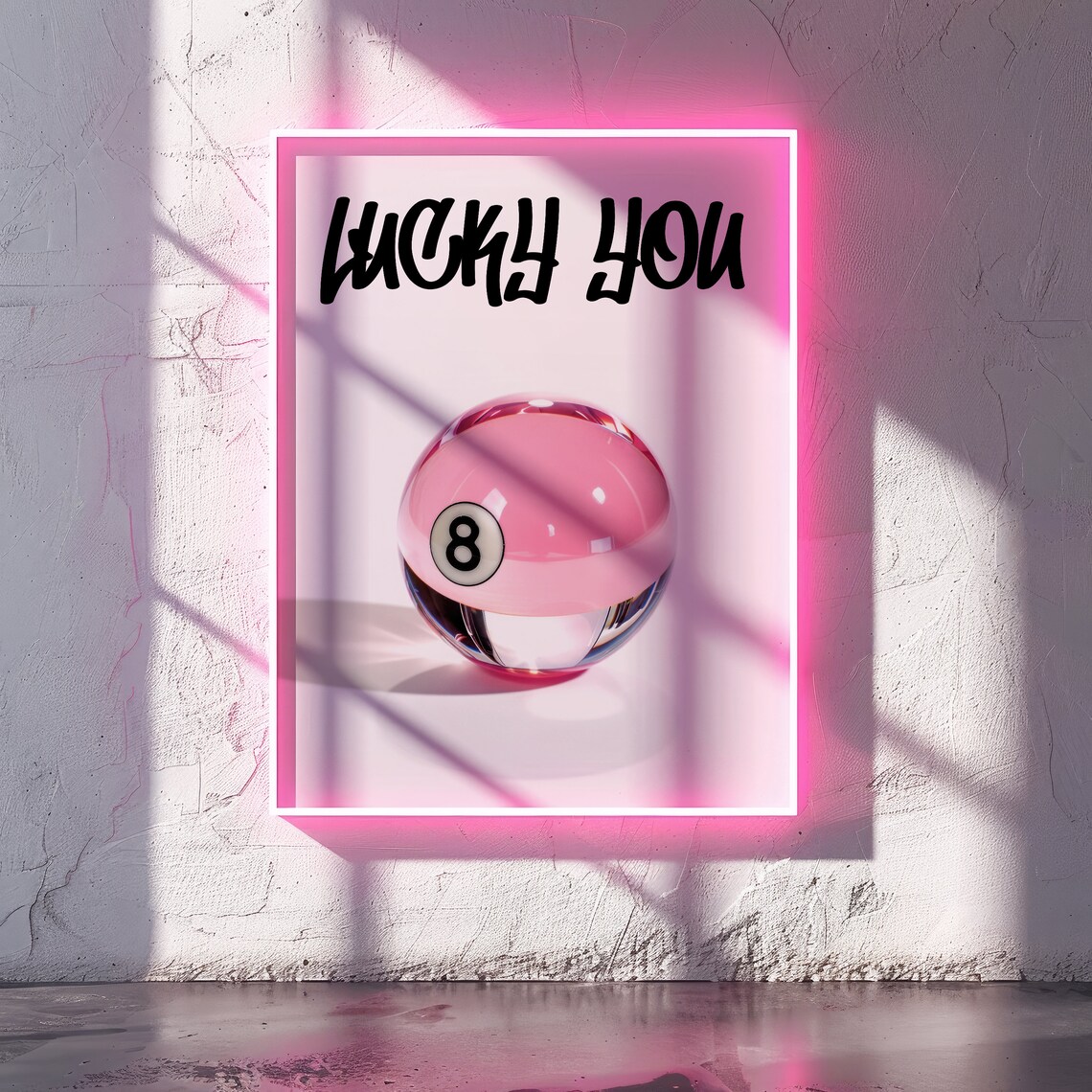 Lucky You Pink Magic 8 Ball Preppy Retro Trendy Dorm Room Wall Poster - Image 2